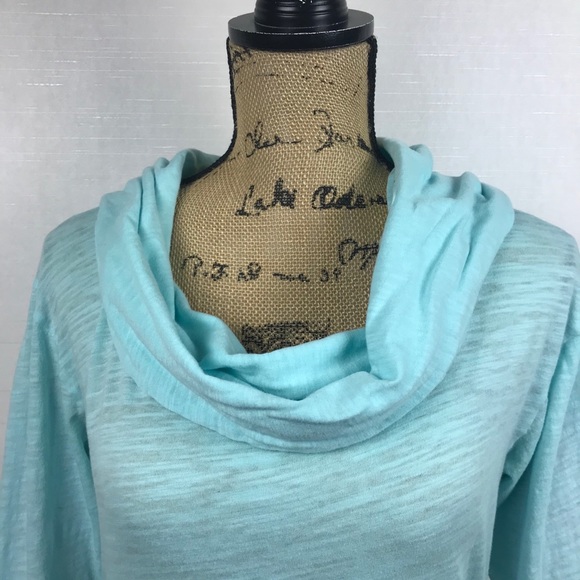 Lucy Turquoise Long Sleeve Cowl Neck Top XS - Picture 3 of 9